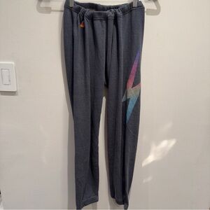 Aviator Nation Rare Rainbow Lighting strike Sweat Pants Jogger Size XS
